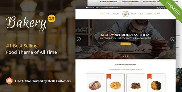 Превью шаблона Bakery для сайта пекарни и кондитерской